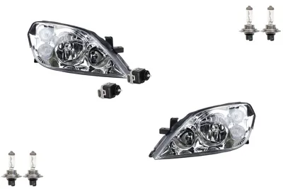 Produktbild von Scheinwerfer passend für Nissan Primera P12 02- mit H7 Set LR + Stellmotor 26060AU800 26060AU80B 26010AU800 26010AU80B 26056BN702 26056AU Johns