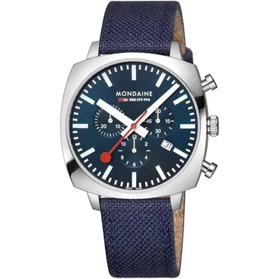 Produktbild von Mondaine Herren Uhr Chronograph Armbanduhr 41 mm MSL.41440.LD.SET Textil