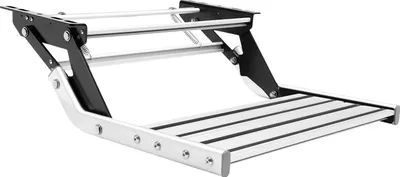 Obrázek produktu pro Schůdek pro obytný vůz – ručně sklopný schůdek – hliníková slitina – protiskluzový – nosnost 150 kg – pro obytné vozy/přívěsy/nákladní vozy – stříbrný