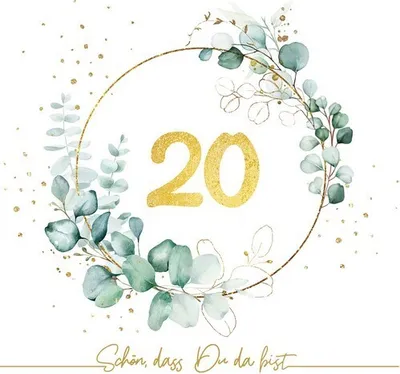 Produktbild von 20 Servietten Eucalyptus Golden 20 - Goldene 20 33x33cm