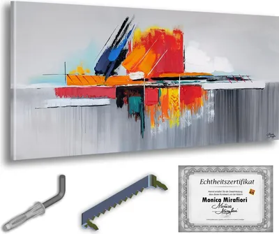 Immagine prodotto di Monica Mirafiori I 100% DIPINTO A MANO I Quadro "Confusione" 140x70cm | Quadro dipinto a mano | Quadro acrilico | Quadro acrilico molto grande I Quadri d'arte moderna I Quadri d'arte