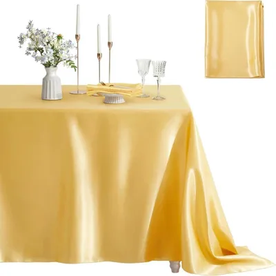 Produktbild von Satin-Tischdecke rechteckig 152x213cm Gold Polyester