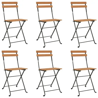 Produktbild von vidaXL Bistrostühle 6 Stk. Klappbar Massivholz Teak und Stahl