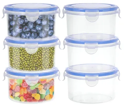 Obrázok produktu pre Omgoods – Súprava 6 vzduchotesných nádob na skladovanie potravín, objem 300 ml
