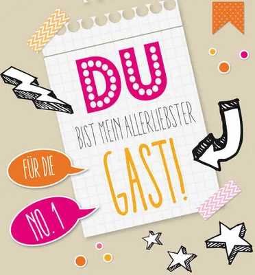 Produktbild von 80x Motivservietten 3-lagig 33x33cm 'Du bist mein allerliebster Gast'