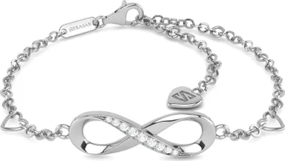 SERASAR | Armband aus Sterlingsilber [Infinity] mit Silber White Gold | Farbe: Silber | Länge: 23cm