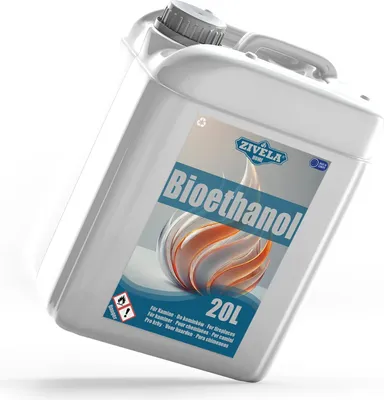 Produktbild von Bioethanol 96,6% 20L | Alkohol 96,6% 20L | Bioethanol für Kamin, Tischkamin, Bioethanol Kamin | Bioethanol Geruchlos | Saubere Verbrennung, ohne Rauch, lebendige und stabile Flamme