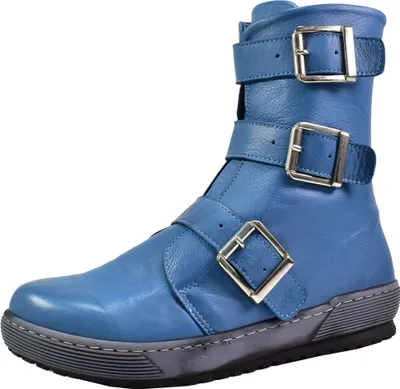 Produktbild von Andrea Conti Damen Stiefelette Biker Boot drei Riemen Schnalle sportlich 0066009, Größe:39 EU, Farbe:Blau