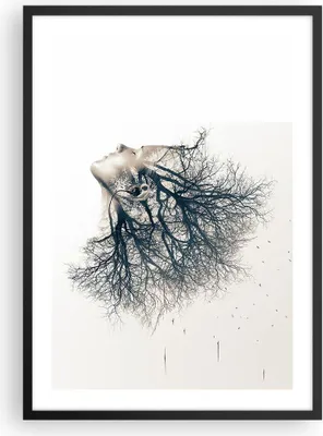 Produktbild von Gerahmtes Poster - Schwarzer Rahmen - Mädchen Baum Grafik - 50x70 cm - Wand Bild - Wanddeko - Wandbilder - Kunstposter - Wandposter - Bilderrahmen - Bilder - Kunstdruck - Wandbild - P2BPA50x70-4354