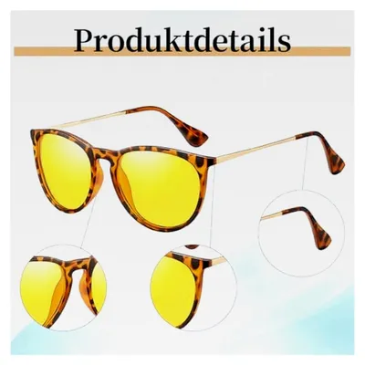 Produktbild von Nachtsichtbrille mit gelben Gläsern für Autofahrer, Windschutzbrille im Leopardenlook