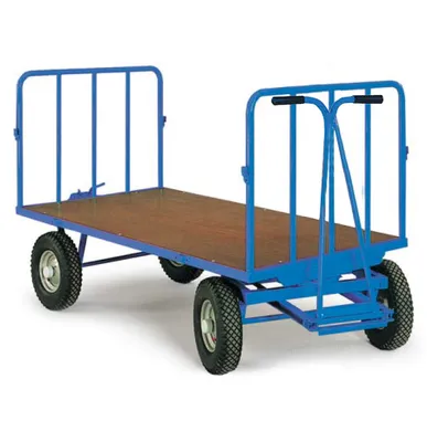 Produktbild von Bako Logistiksysteme Handpritschenwagen Serie 420 Stirnwände 750mm hoch Luftbereifung 1600x900mm
