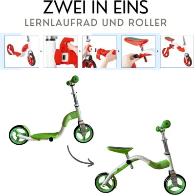 Produktbild von 2 in 1 Lernlaufrad Laufrad und Roller SAMSA