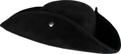 Produktbild von T4039-0100-59-60 schwarz Damen Herren Rokoko-Piraten Hut Dreispitz Gr.59-60