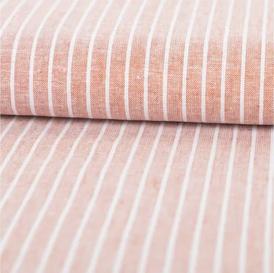 Produktbild von Leinenstoff Meterware Baumwollstoff Chambray Streifen meliert 1,38m