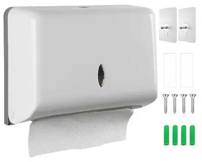 Papierhandtuchspender, Wandmontage, 250–400 Blatt, Weiß