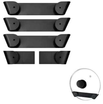 4er Set Topfdeckelhalter selbstklebend, wandmontiert, Küchenorganizer