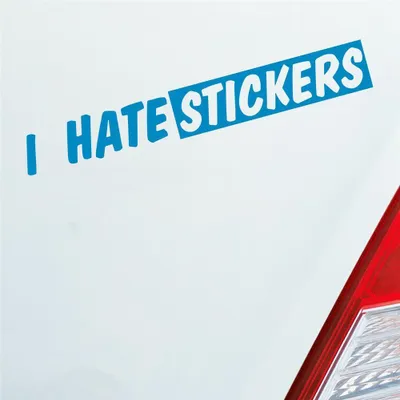 Produktbild von Auto Aufkleber I Hate s Lustig 19x25 cm Hellblau Sticker Heckscheibenaufkleber