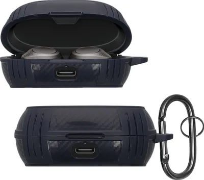 Produktbild von kwmobile Hülle kompatibel mit Jabra Elite 7 Pro / Elite 7 Active Hülle - TPU Case - Schutzhülle für Kopfhörer - Cover in Dunkelblau