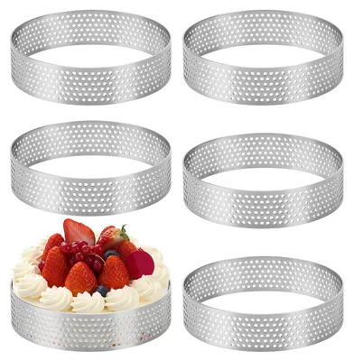 6 Crumpet-Ringe Ø 8 cm aus Edelstahl, antihaftbeschichtet