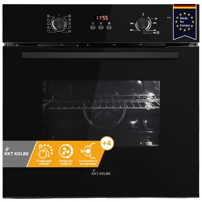 Image de Four encastrable 60 cm autonome noir chaleur tournante grill four de cuisine