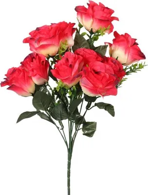 Immagine prodotto di Bouquet di 8 rose con bosso in rosa scuro