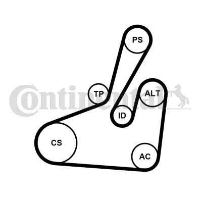 Produktbild von Continental ContiTech 6PK1710K2 Keilrippenriemensatz passend für PEUGEOT 307 CC (3B) 307 (3A/C) 407 SW (6E) 307 SW (3H) 807 MPV