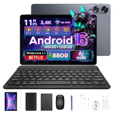 Produktbild von POCKAM P11 PRO 48(8+40)GB+128GB, 11 Zoll, Android 16, 8800mAh, mit Tastatur/Maus/Stift/Hülle usw, BT5.0, 5G WiFi, Gemini AI, 3.5mm Kopfhöreranschluss