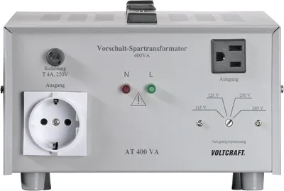 Obrázek produktu pro Voltcraft AT-400 NV Vorschalt-Transformator, Spannungswandler, 115/125/230/240 V/AC/230/240/115/12 (AT 400VA)