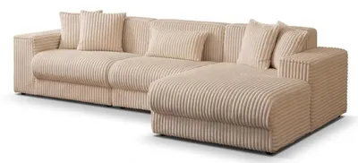 Obrázek produktu pro Rohová pohovka, moderní styl, bílá, dřevěný rám, měkká, elegantní, pohodlná