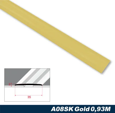 Produktbild von Effector Übergangsprofile aus eloxiertem Aluminium - Übergangsschiene Bodenleiste - (0,93 Meter gold) Überbrückung Bodenfuge kleben Fußboden
