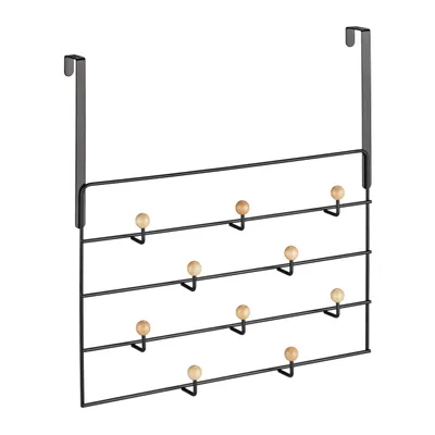Produktbild von relaxdays Schwarze Türgarderobe 10 Haken