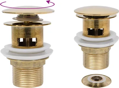 Zdjęcie produktu dla Vidaxl Drain Popup mit Überlauf 6.4x6.4x9.1 cm Gold färbt