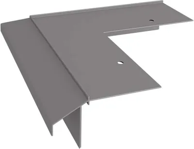 Zdjęcie produktu dla Renoplast Profil okapowy aluminiowy K10R, Do posadzki żywicznej na tarasy i balkony, Kąt zewnętrzny 90°, Szary