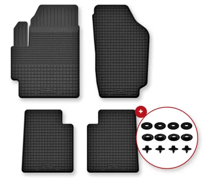 Zdjęcie produktu dla Dywaniki gumowe do Hyundai i20 I 2008-2014 (hatchback) – 4 szt., czarne, dobierane – Wielganizator Semi-Universal