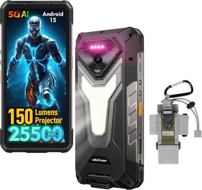 Produktbild von Ulefone Armor 34 Pro 5G Outdoor Handy mit Projektor, 32GB+512GB/2TB AI Outdoor Smartphone Android 15, 25500mAh 6.95” FHD+ 1100LM Campinglampe, WiFi 6E