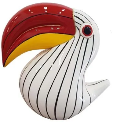 Zdjęcie produktu dla Casa Padrino designerska figurka dekoracyjna tukan ptak biały/czarny/czerwony/żółty wys. 65 cm - rzeźba dekoracyjna do salonu - rzeźba dekoracyjna do ogrodu - figurka zwierzęcia odporna na warunki atmosferyczne