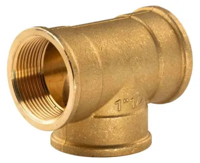 Zdjęcie produktu dla Messingowy trójnik gwintowy 1 1/2"IG - 1 1/2"IG - 1 1/2"IG (DN 40) - wzmocniona konstrukcja