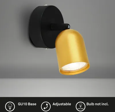 Produktbild von Spotleuchte Deckenleuchte Deckenstrahler Wandleuchte Schwenkbar Schwarz-Gold