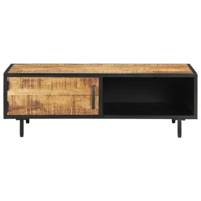 Image de vidaXL Table basse 105x50x35 cm Bois de manguier rugueux