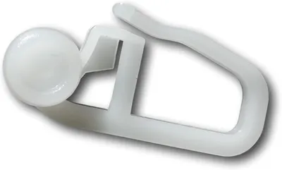 Immagine prodotto di Avvolgitori per tende in plastica, colore bianco, confezione da 100 pezzi, con guida interna da 8 mm, dotati di ganci per le pieghe, per uso interno