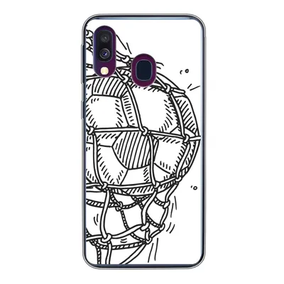 Produktbild von MuchoWow® Handyhülle Schutzhülle Hülle für Samsung Galaxy A40 Eine Illustration eines Fußballschusses ins Tor - Jungen - Mädchen - Kinder Silikon Softcase Handy Hülle - Handy-Tasche