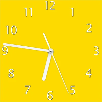 Produktbild von Wallario Design Wanduhr Gelb aus Echtglas, Größe 20 x 20 cm