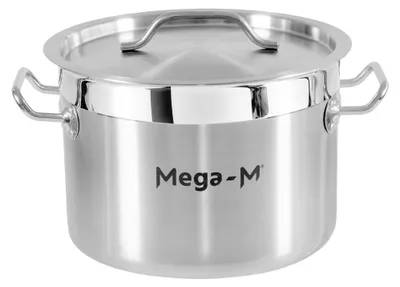 Produktbild von Edelstahl Kochtopf 9 L Ø 25 cm mit Deckel Induktion | MEGA-M PRO