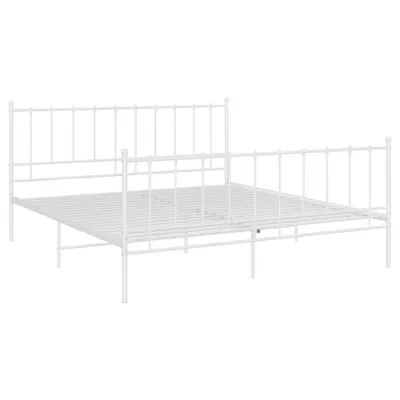 Produktbild von vidaXL Metallbett 200x200 cm Weiß, robust, langlebig, stabile Latten
