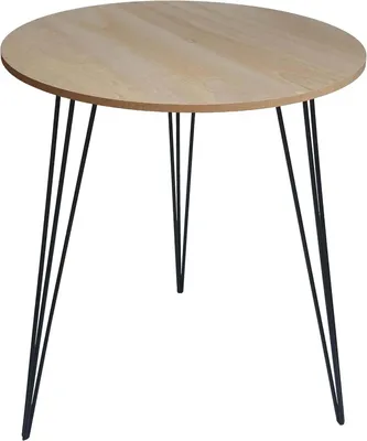 Produktbild von Beistelltisch Couchtisch rund Holz Metall Tisch Nachttisch Holztisch 40cm