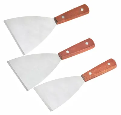 Produktbild von Spatel, Grillspatel, Profi-Spatel, Pizzaspatel, Glasurspatel, professionell, abgewinkelt, Edelstahl (3-teilig)