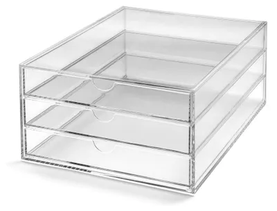 Produktbild von A3TP Magazin mit 3 Schubladen aus klarem Acryl für Dokumente