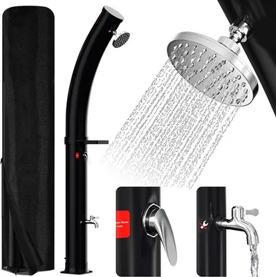 Produktbild von Faziango Solardusche Außendusche Outdoordusche 35L mit Schutzabdeckung und Seifenablage für Pool Camping