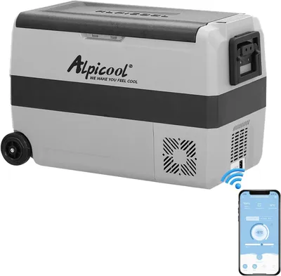 Produktbild von Elektrischer Kompressorkühlschrank, 50 Liter, 12/24 V und 230 V, mit zwei Kühlzonen
