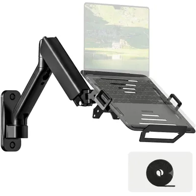 Obrázok produktu pre Držiak na notebook na stenu, 2 v 1: držiak na monitor a notebook s nastaviteľným držiakom na notebook
